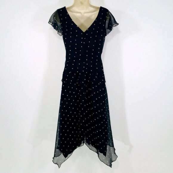 VTG 90’s Jonathan Martin Sz 10 Chiffon Drop Waist Dress Fairy Whimsy Bias Cut - Picture 10 of 14